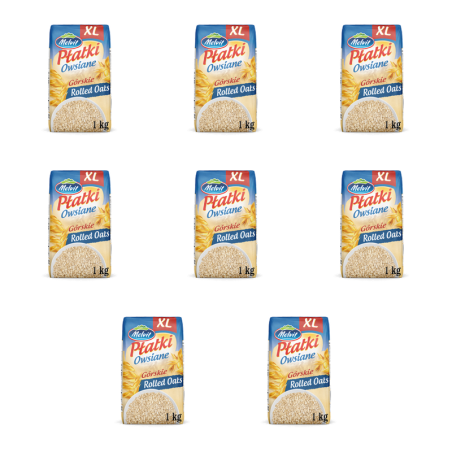 Melvit Płatki owsiane górskie 1kg XL X8